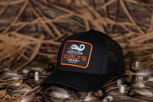 Black on Black Curly's Patched hat