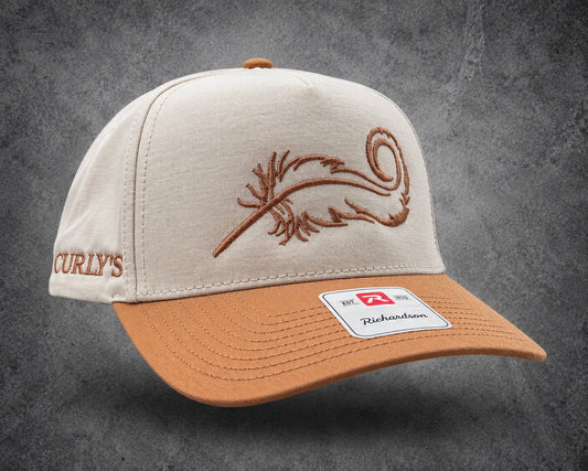 Feather Logo Ivory & Gold Hat